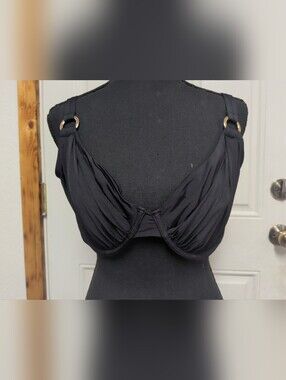 Pour Moi Black Non-Padded Underwired Bikini Top Beach Summer 36F